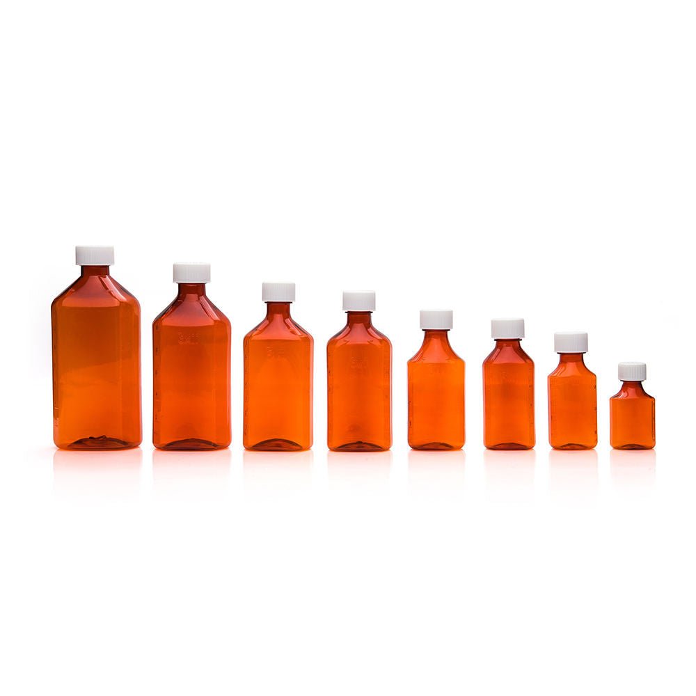Child Resistant Liquid Bottle 16 oz (50ct) (Amber) - Pharma Vault Inc.